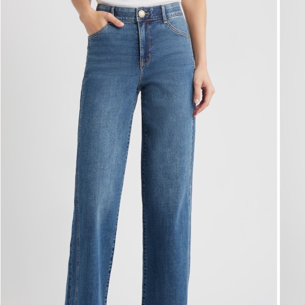 Wit & Wisdom Indigo Blue Denim Jeans with Branded Button